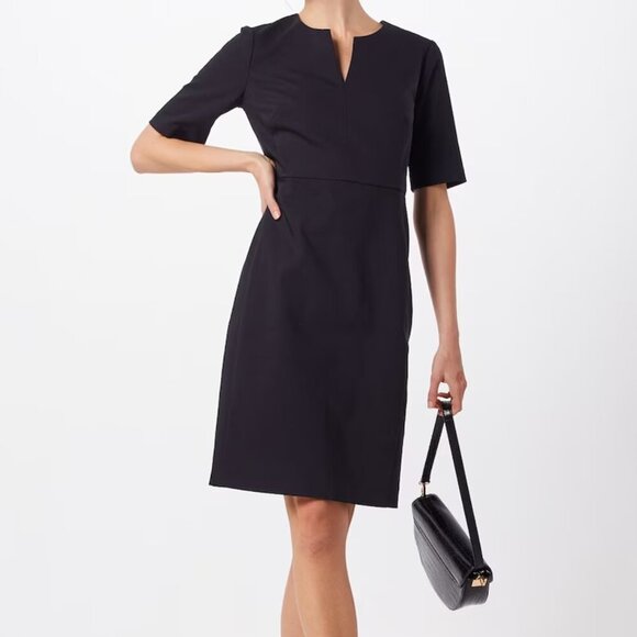 InWear Sheath Midi Dress Zella V Neck Short Sleeve Black - Picture 1 of 15